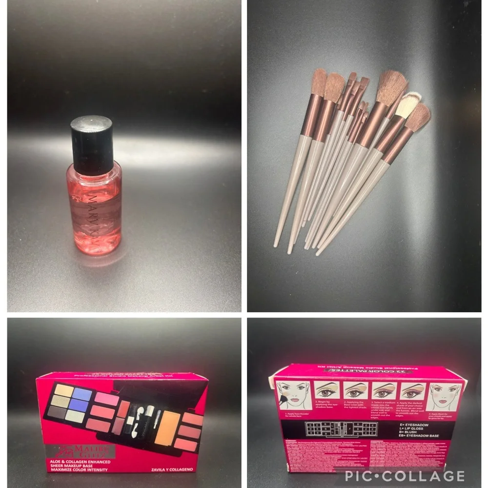 Makeup Bundle: Palette, eye makeup remover and full‎ brush set